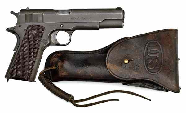 Appraisal: WWI Colt Semi-Auto Pistol with Holster ACP cal '' barrel