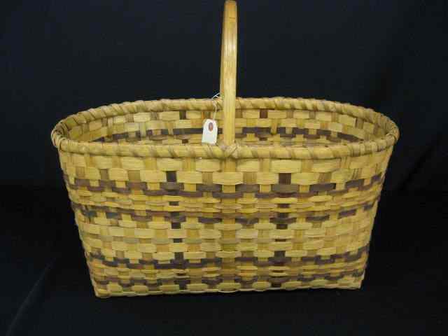 Appraisal: Cherokee Indian Basket dyed split oak '' x '' x