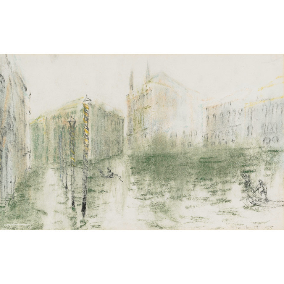 Appraisal: JOSEPH FRANCIS PLASKETT R C A VENETIAN CANAL pastel signed