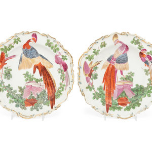 Appraisal: Two Chelsea Porcelain Dishes Mid- th Century each bearing a