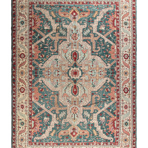 Appraisal: A Serapi Wool Rug Mid- th Century feet inches x