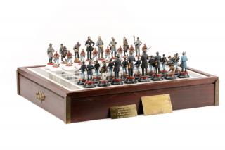 Appraisal: Charles Stadden Military Civil War Chess Set Charles C Stadden