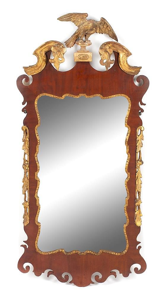 Appraisal: A George III Parcel Gilt Mahogany Mirror Height x width