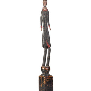 Appraisal: A Folk Art Carved Wood Slender Abe Lincoln Figure with