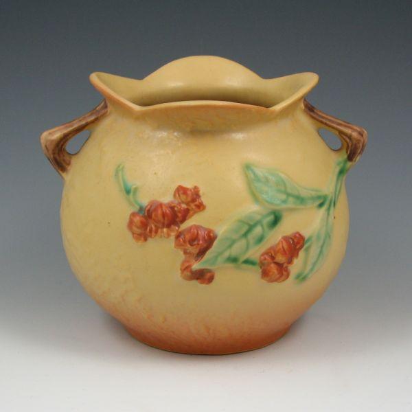 Appraisal: Roseville Bittersweet handled rose bowl in yellow and brown Marked