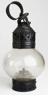 Appraisal: mid th c onion globe tin lantern ht dia mid