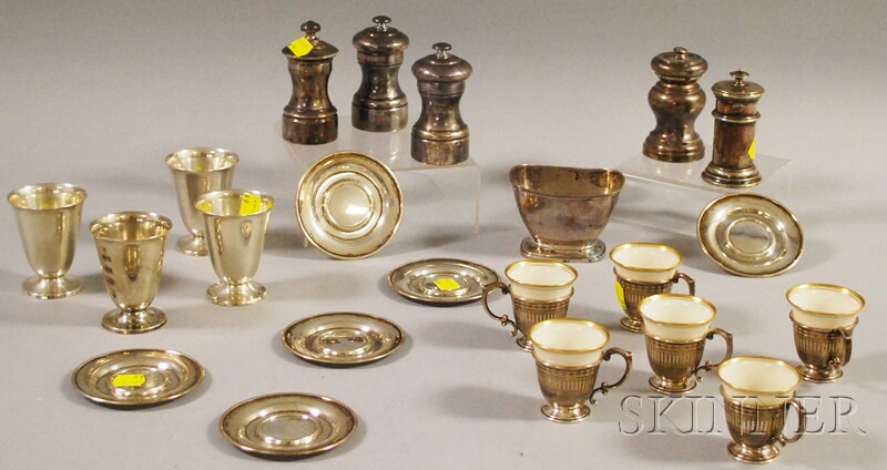 Appraisal: Small Group of Sterling Silver Tableware including five pepper mills