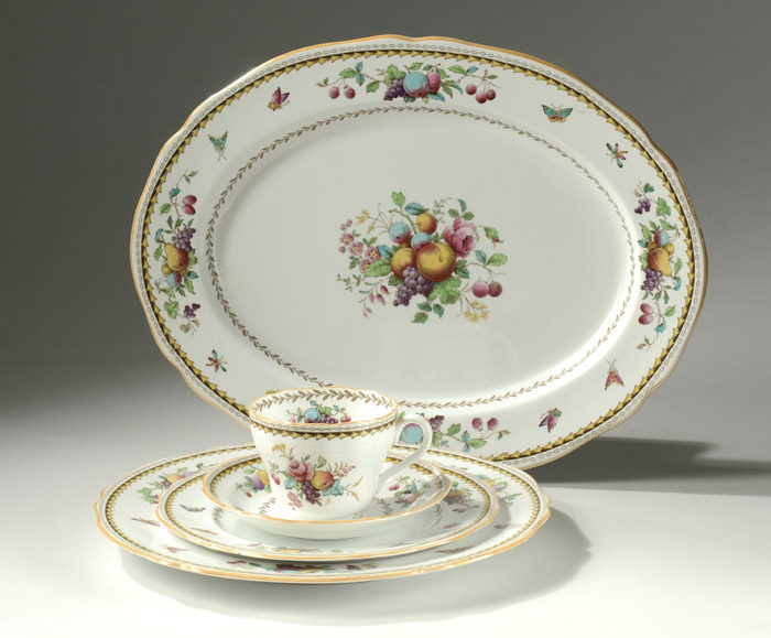 Appraisal: SPODE CHINA SET sixty-four pieces in the Rockingham pattern Y