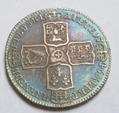 Appraisal: GEORGE II HALFCROWN Lima good fine