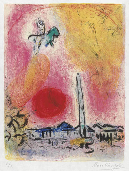 Appraisal: MARC CHAGALL Regards sur Paris Place de la Concorde Color