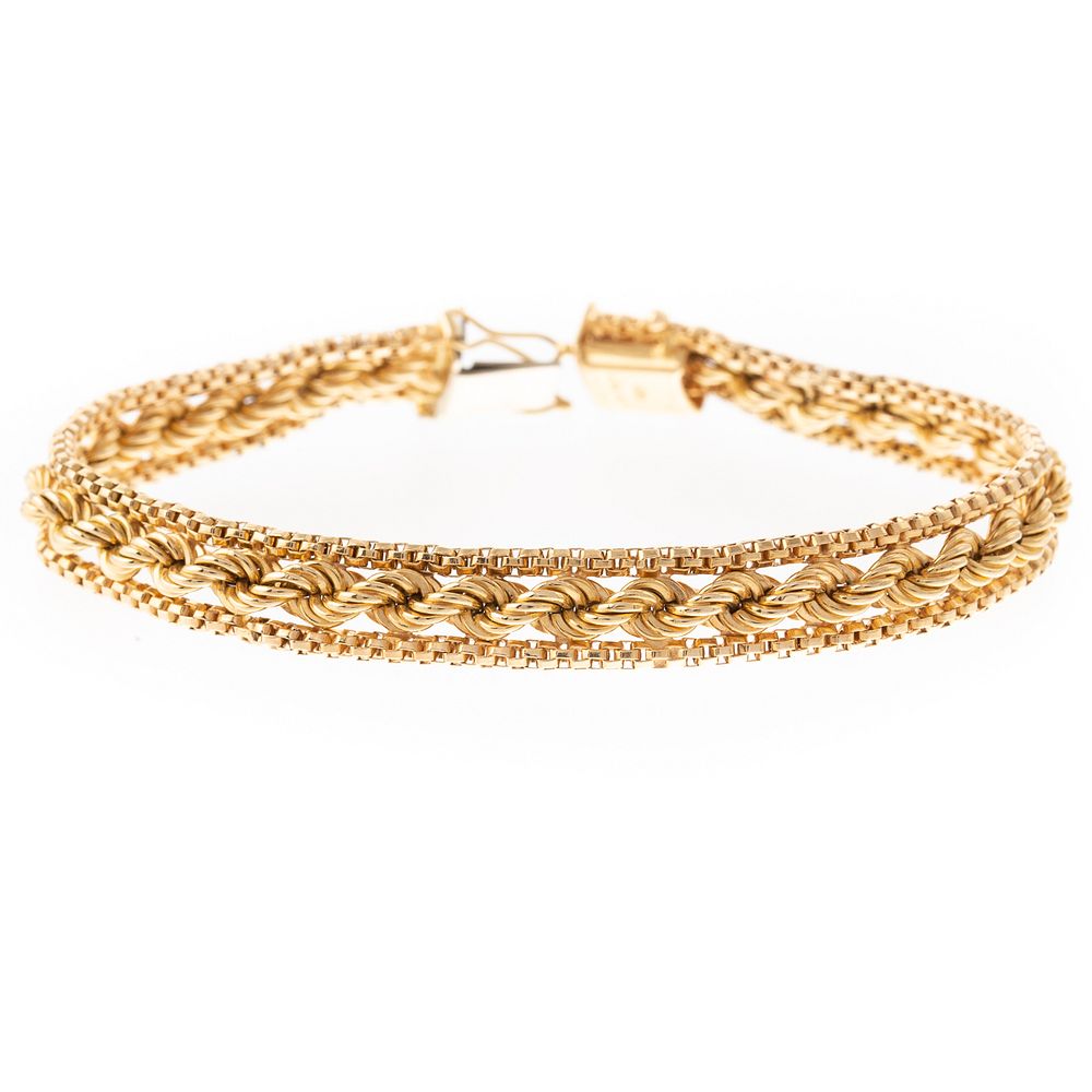 Appraisal: An K Yellow Gold Twisted Rope Bracelet K yellow gold