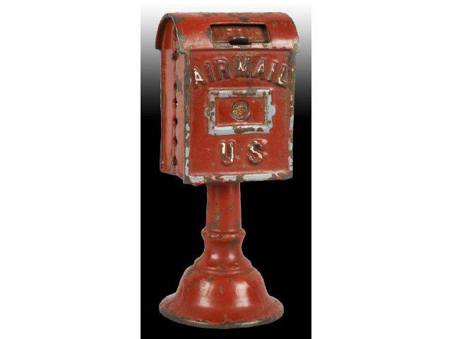 Appraisal: Cast Iron Air Mail Still Bank on Base Description Made