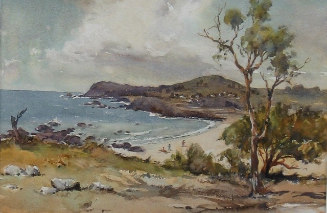 Appraisal: John R Upton - North Coast Headland watercolour signed 'John