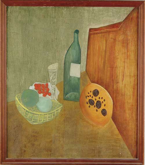 Appraisal: DAVID PETROVICH STERENBERG Russian - STILL LIFE WITH GREEN BOTTLE