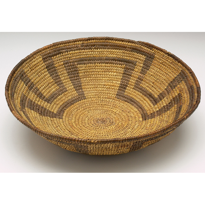 Appraisal: Native American basketry bowl flaring form with a polychrome geometric