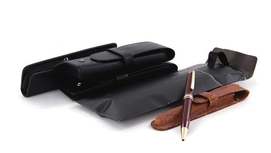 Appraisal: Montblanc Meisterstuck ballpoint pen refills and cases burgundy cased pen