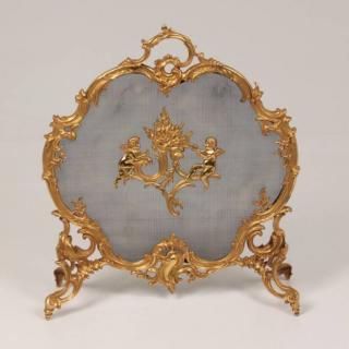 Appraisal: FRENCH LOUIS XV DORE BRONZE FIRE SCREEN FRENCH LOUIS XV