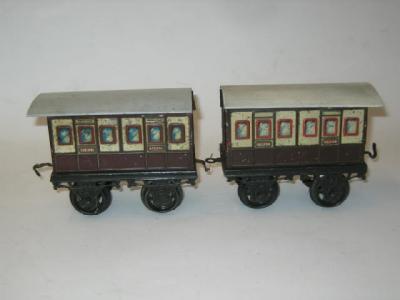 Appraisal: Two Bing Gauge four wheel L N W R coaches