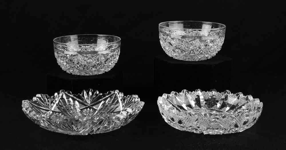 Appraisal: AMERICAN BRILLIANT PERIOD CUT GLASS BOWLS To include Pair Webb