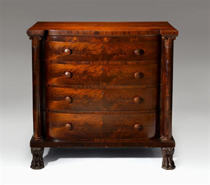 Appraisal: Late Classical mahogany chest of drawers philadelphia anthony quervelle circa