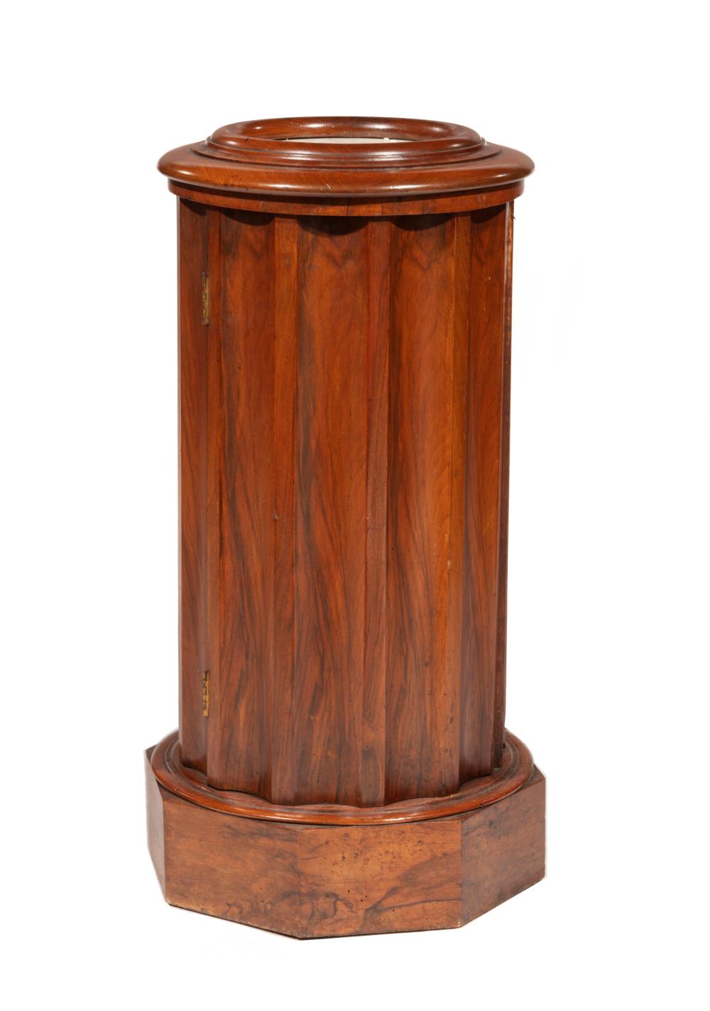 Appraisal: William IV Mahogany Pedestal Commode c inset marble top h