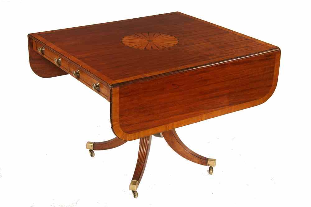 Appraisal: REGENCY CENTER TABLE - Regency Mahogany Center Table rectangular top