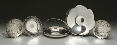 Appraisal: Five pieces Tiffany sterling silver flower form bowl marks for