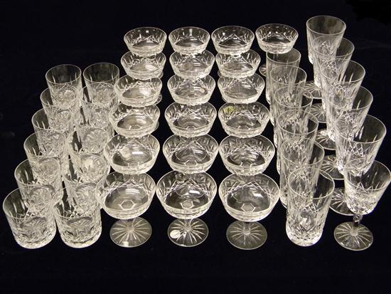 Appraisal: Waterford cut glass ''Lismore'' pattern forty-three pieces twelve tumblers ''