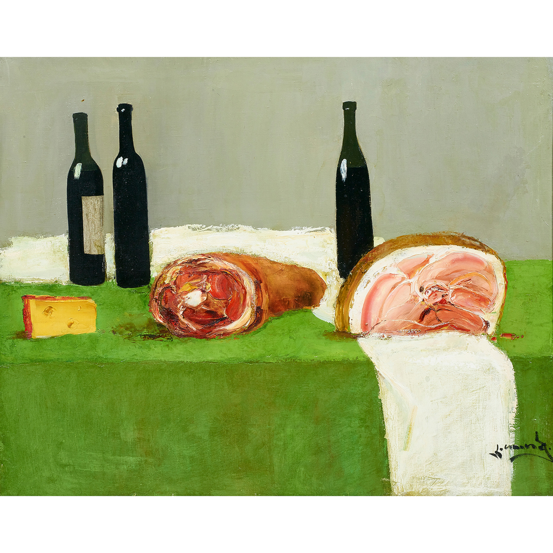 Appraisal: PAINTING KONSTANTIN TOTIBADZE Konstantin Totibadze Russian b Ham and Wine