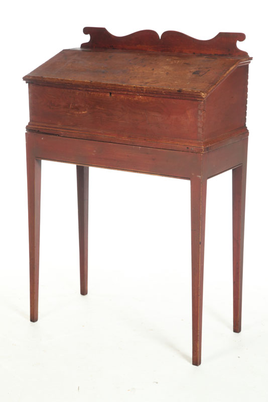 Appraisal: DESK BOX American th century pine with old red Dovetailed