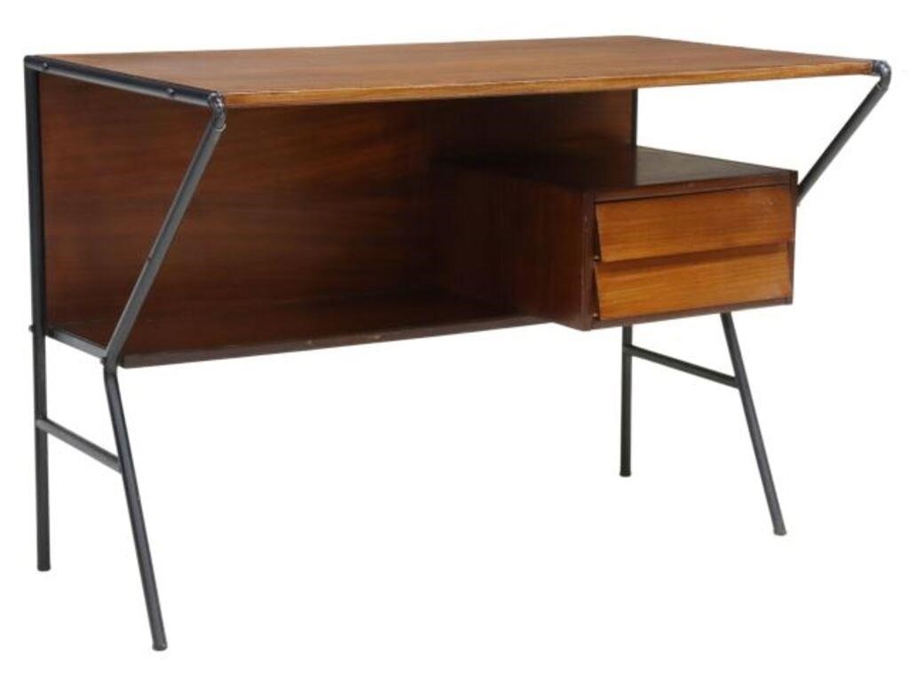 Appraisal: Italian mid-century modern teak writing desk c s rectangular top