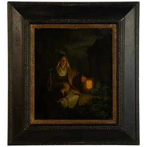 Appraisal: Continental School th th Century Woman with a Lantern oil