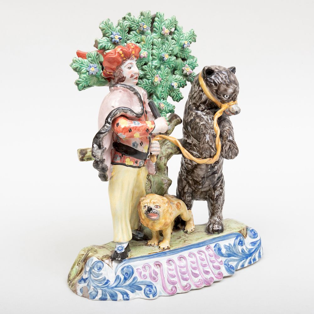 Appraisal: Staffordshire Figure Group of Savoyard and Dancing Bear in high