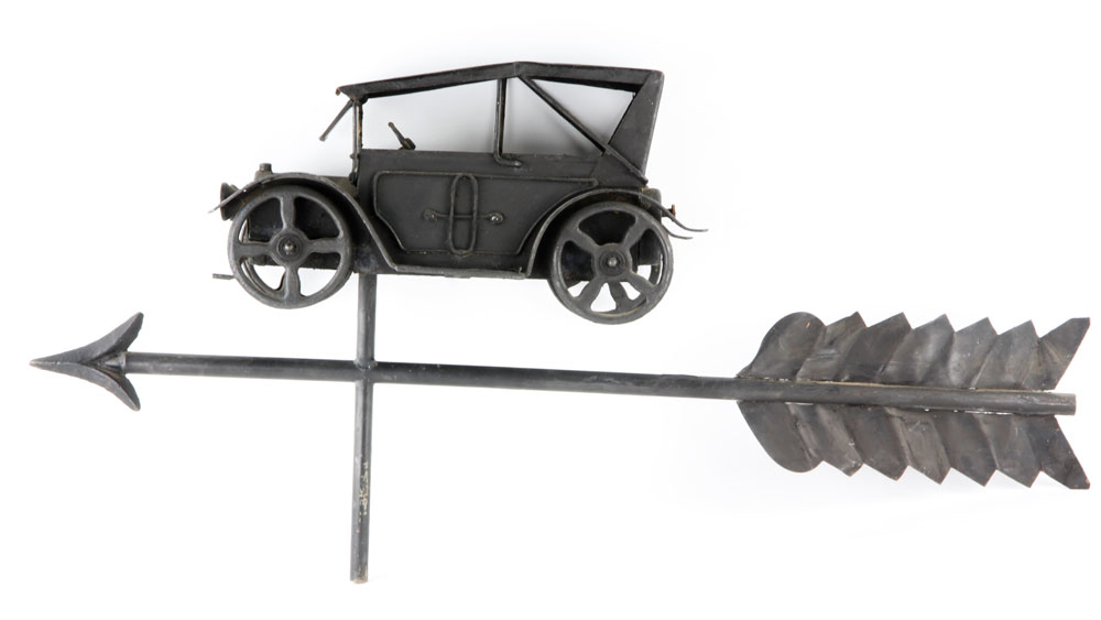 Appraisal: - th C Tin Lizzie Phaeton Weather Vane th C