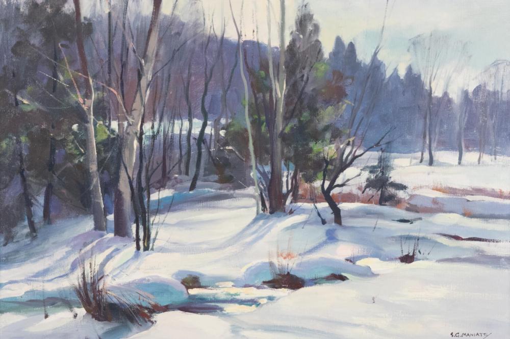 Appraisal: STEPHEN G MANIATTY Massachusetts Connecticut - oil on canvas Winter