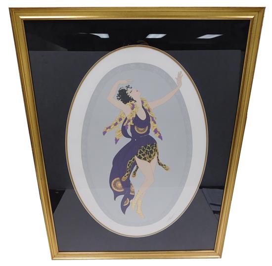 Appraisal: Erte aka Romain de Tirtoff Russian-American - Bacchante oval shaped