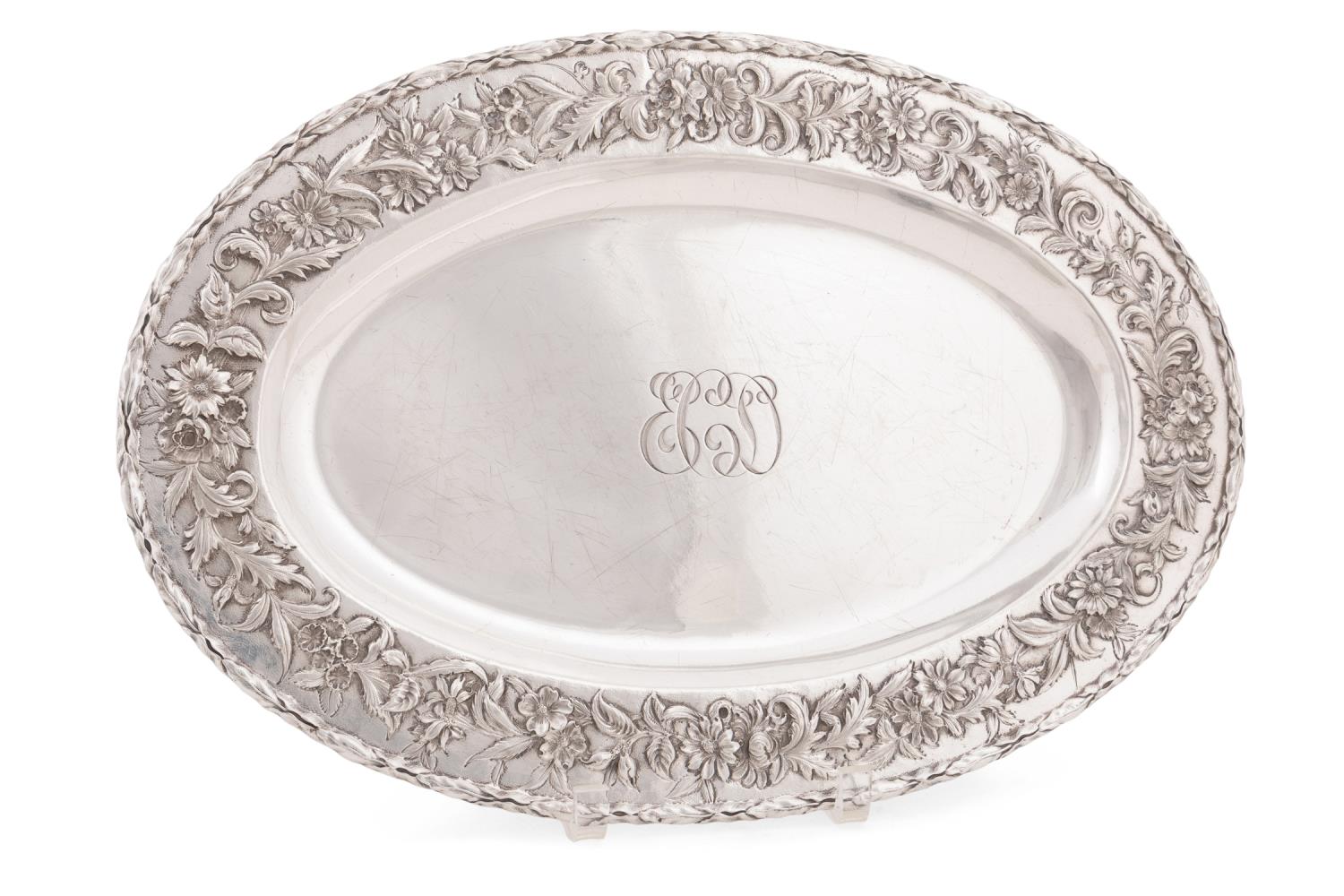 Appraisal: S KIRK SON INC STERLING REPOUSSE OVAL TRAY S Kirk