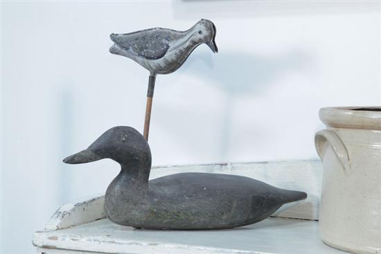 Appraisal: TWO DECOYS One carved and painted wooden mallard hen duck