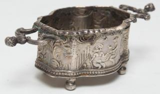 Appraisal: Hanau Sterling Silver Diminutive Salt Cellar Elaborate repousse the underside