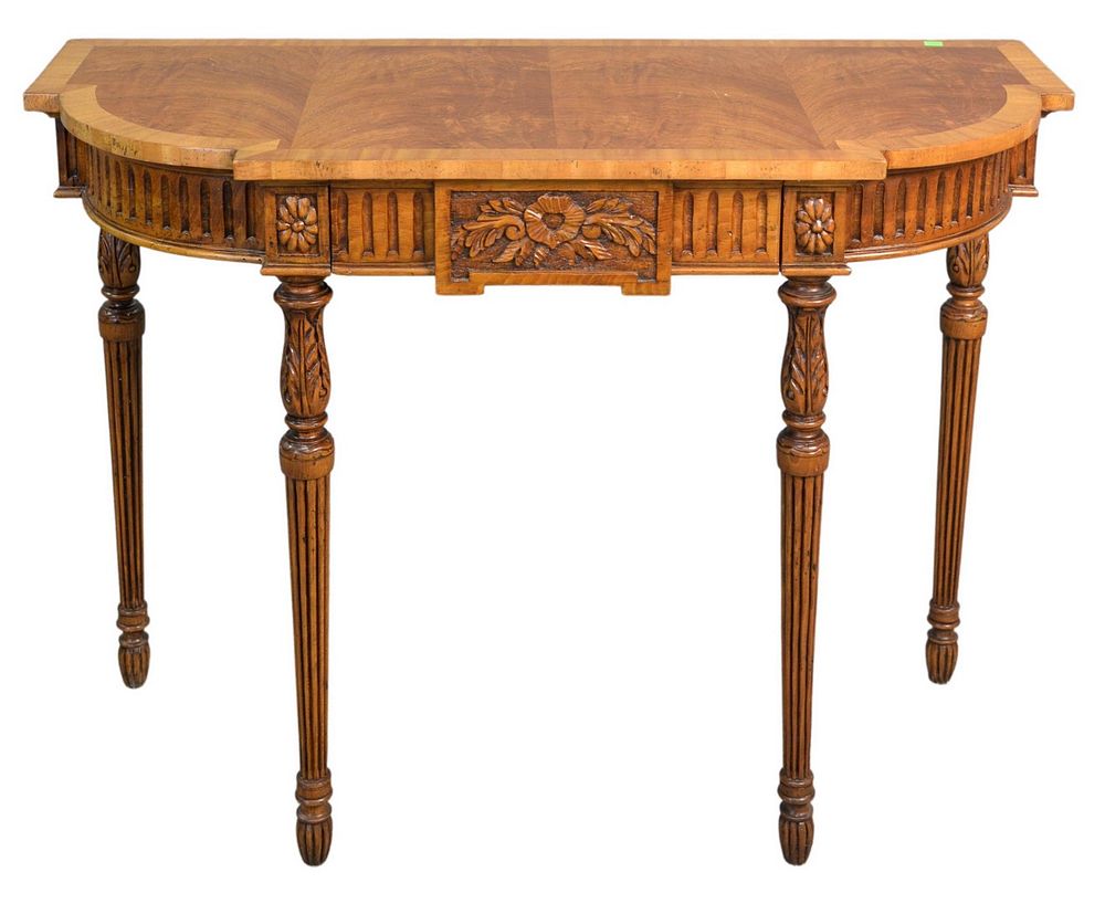 Appraisal: Mahogany Console Table having banded inlaid top and one drawer