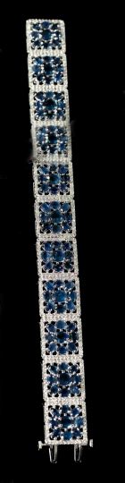 Appraisal: Lady's Fourteen-Karat White Gold Sapphire and Diamond Bracelet composed of