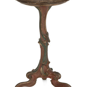 Appraisal: An Italian Rococo Style Painted Marble-Top Pedestal Table Late th