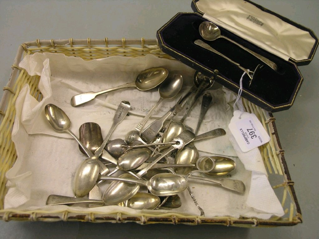 Appraisal: An assortment of Victorian and later silver cutlery to include