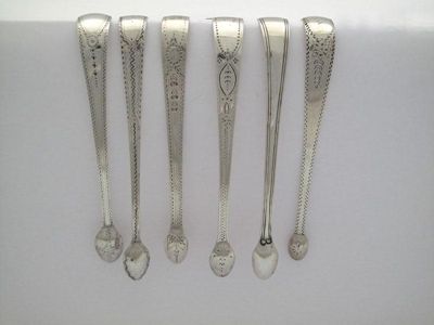 Appraisal: Six assorted silver sugar tongs various maker's and dates five