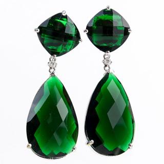 Appraisal: Approx Carat Diamond Carat Green Stone and Karat White Gold