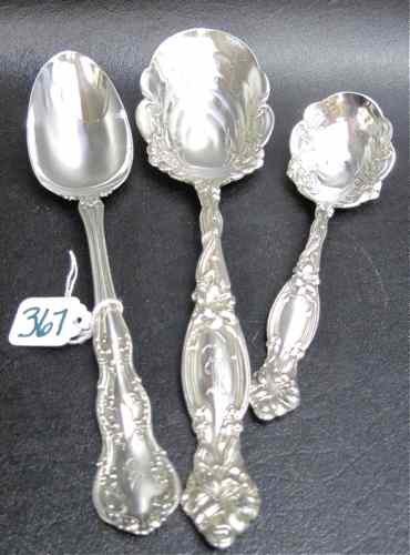 Appraisal: THREE PIECES AMERICAN STERLING FLATWARE two pieces International Silver ''Frontenac''