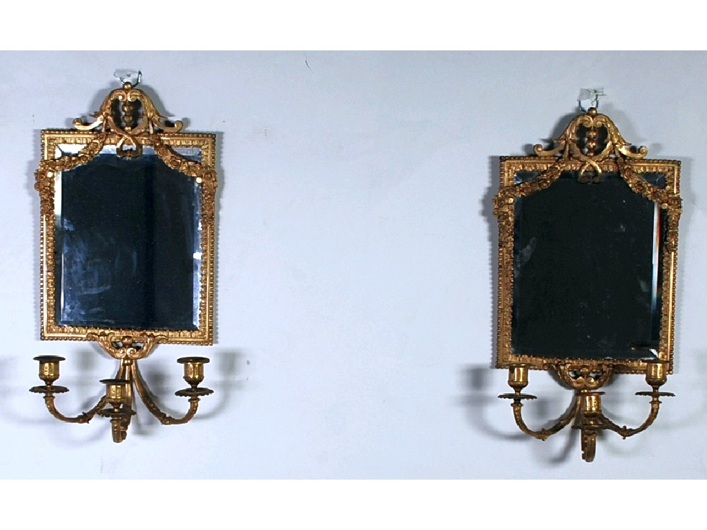 Appraisal: PAIR OF GILT METAL GIRANDOLES in the Neo classical taste