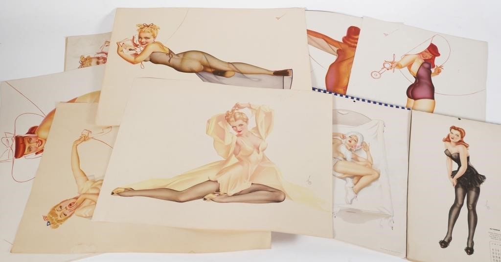 Appraisal: Collection of several George Petty and Alberto Vargas pinups including