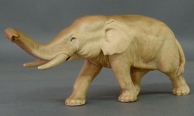 Appraisal: Carved ivory elephant late th c h x l x