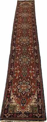 Appraisal: A Persian Heriz Long Runner Apprx '- x '- Medium